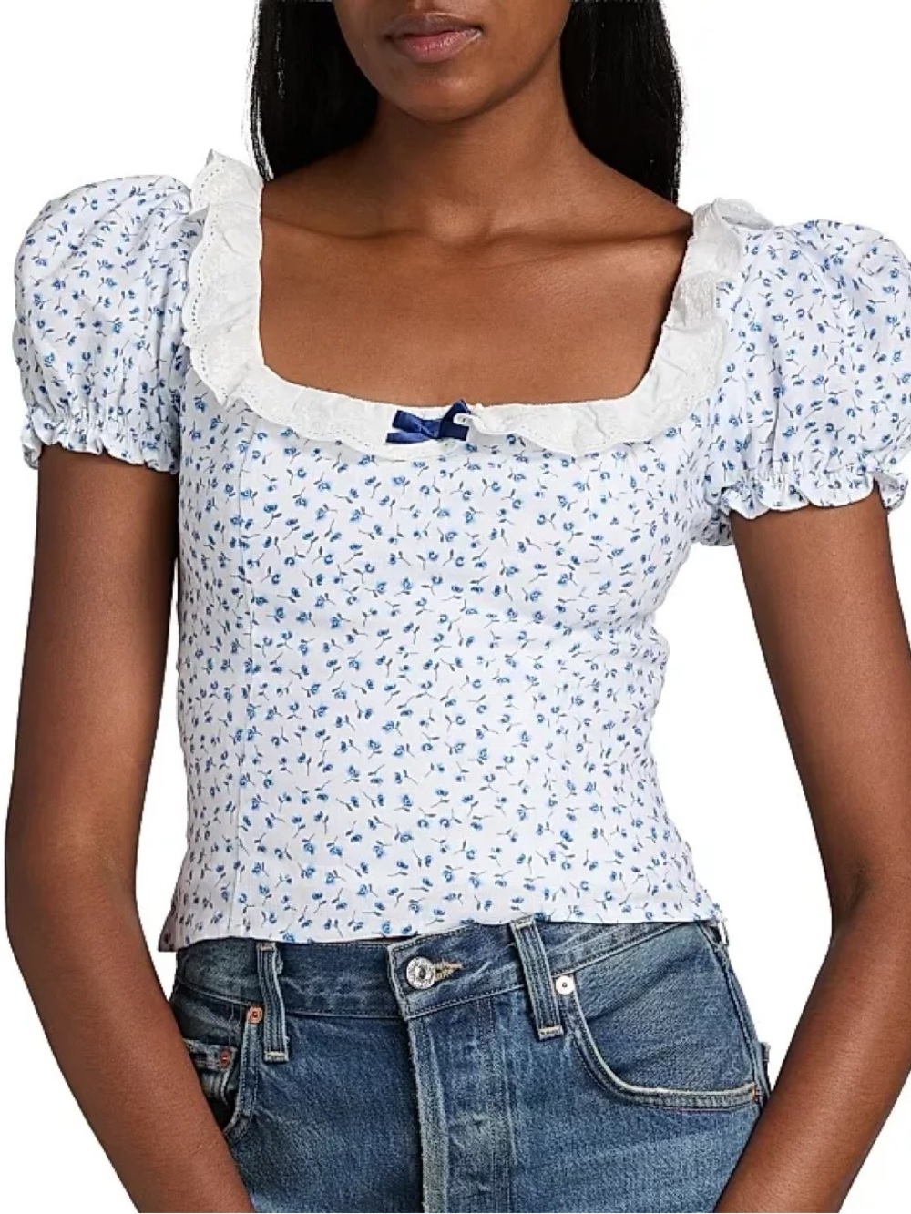 Reformation Alice floral puff sleeve top size 10